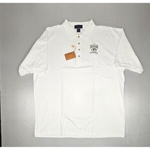 Vintage Green Bay‎ Packers Polo Shirt Mens 2XL White NFL Golf Super Bowl XXXI